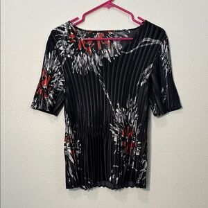 Chic Black and Red Floral Women's Top
